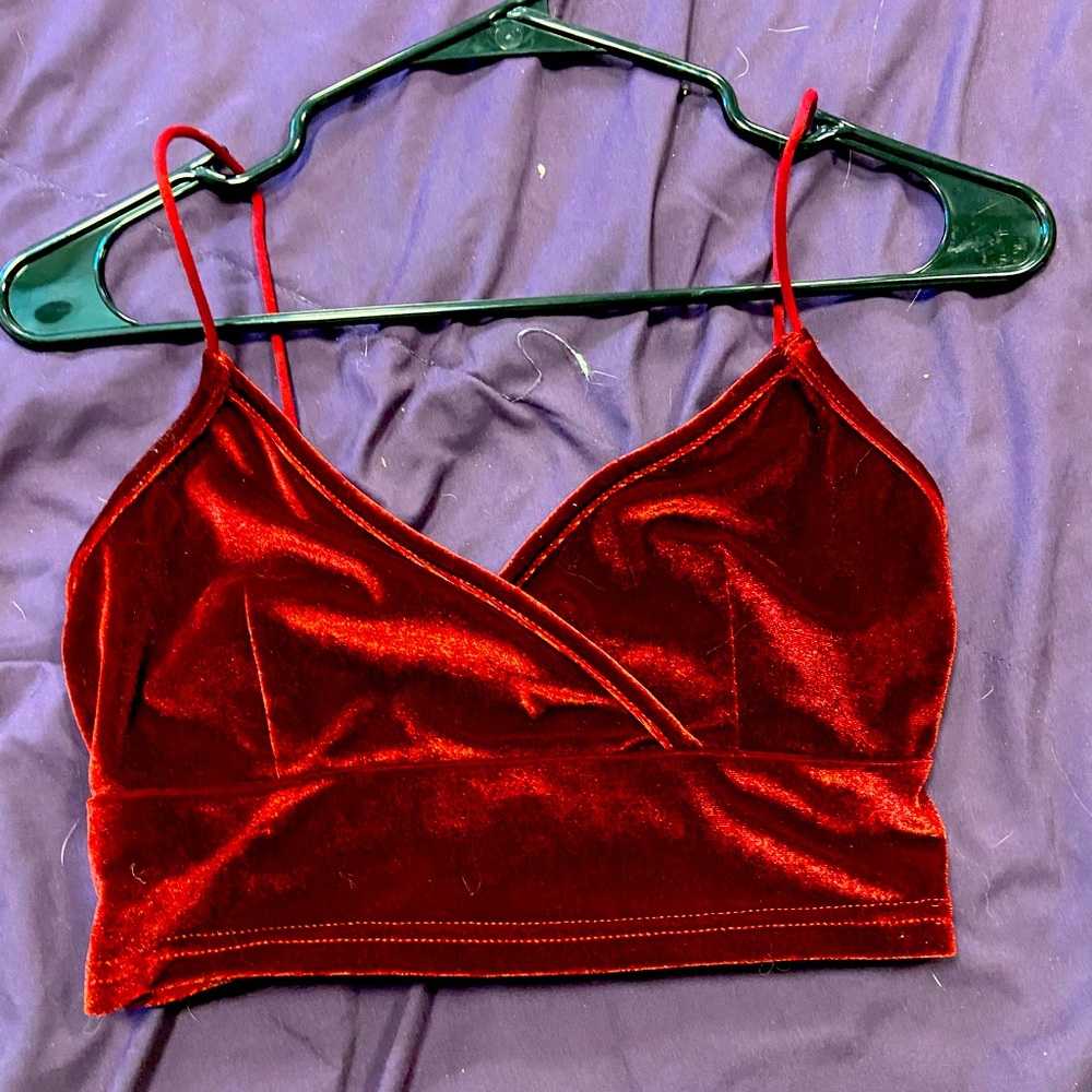 Soft red crop top